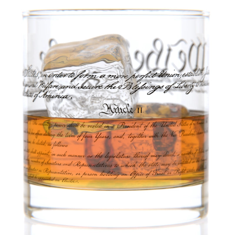U.S. Constitution Rocks Glass
