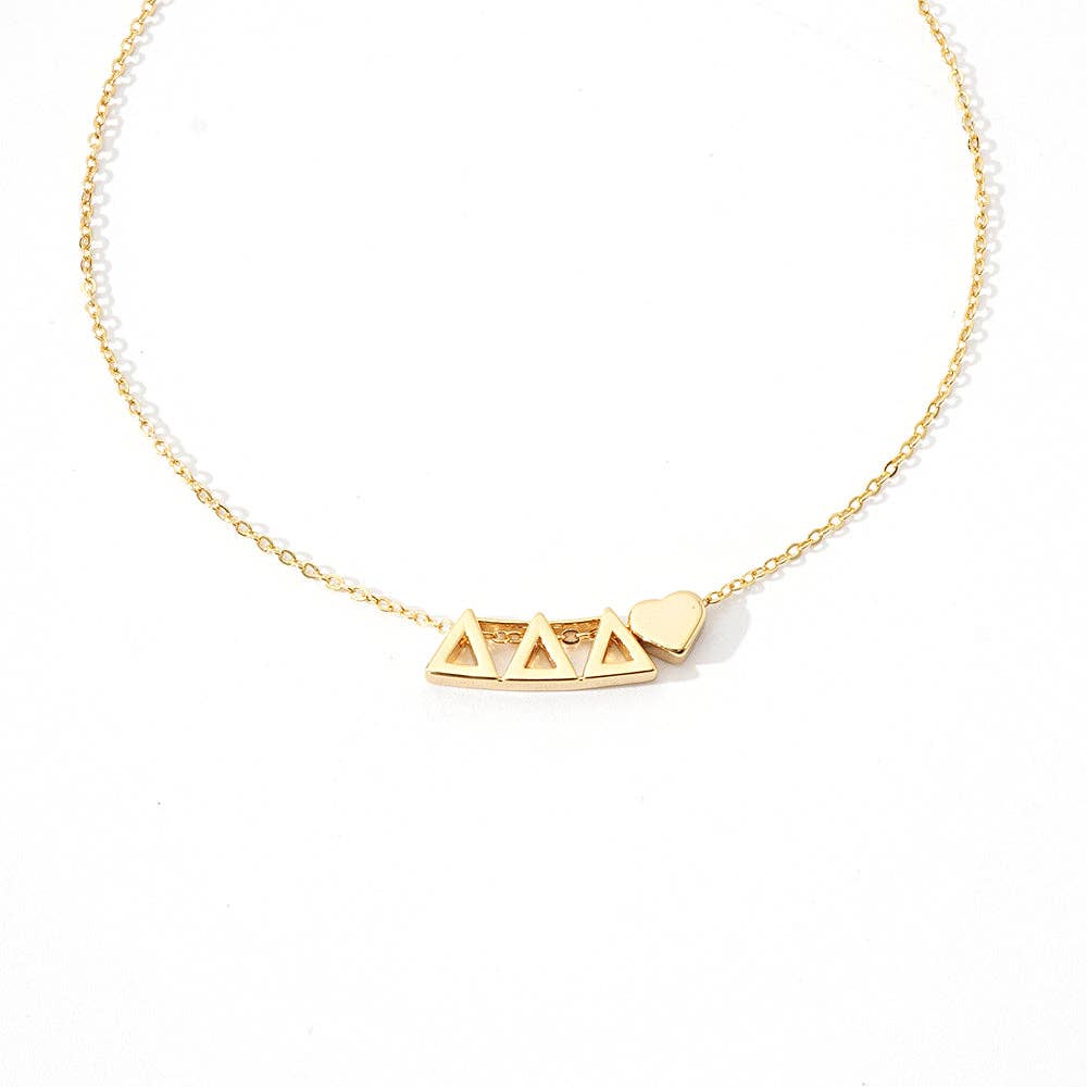 Sorority Greek Letters Heart Necklace