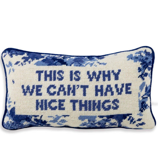 Nice Things Needlepoint Pillow