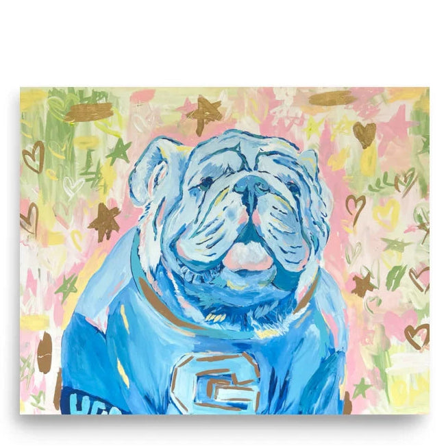 Blue Bulldog in pastels