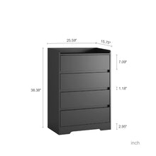 Load image into Gallery viewer, 4-Drawer Dresser, Waterproof, Black/White, Modern Design
