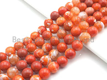 Load image into Gallery viewer, Natural Orange Fire Agate Beads, 6mm/8mm/10mm Round Faceted Fire Agate Beads, 15.5&quot; Full Strand, Sku#UA68
