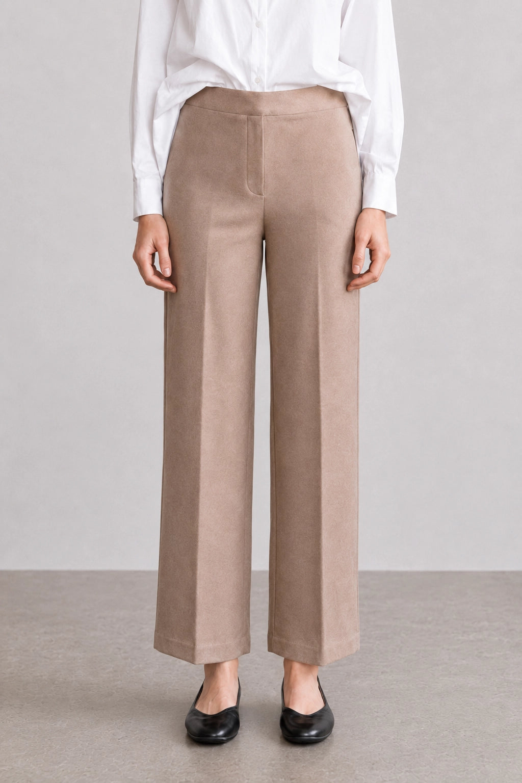 Taupe Clean Stretch Straight Pant