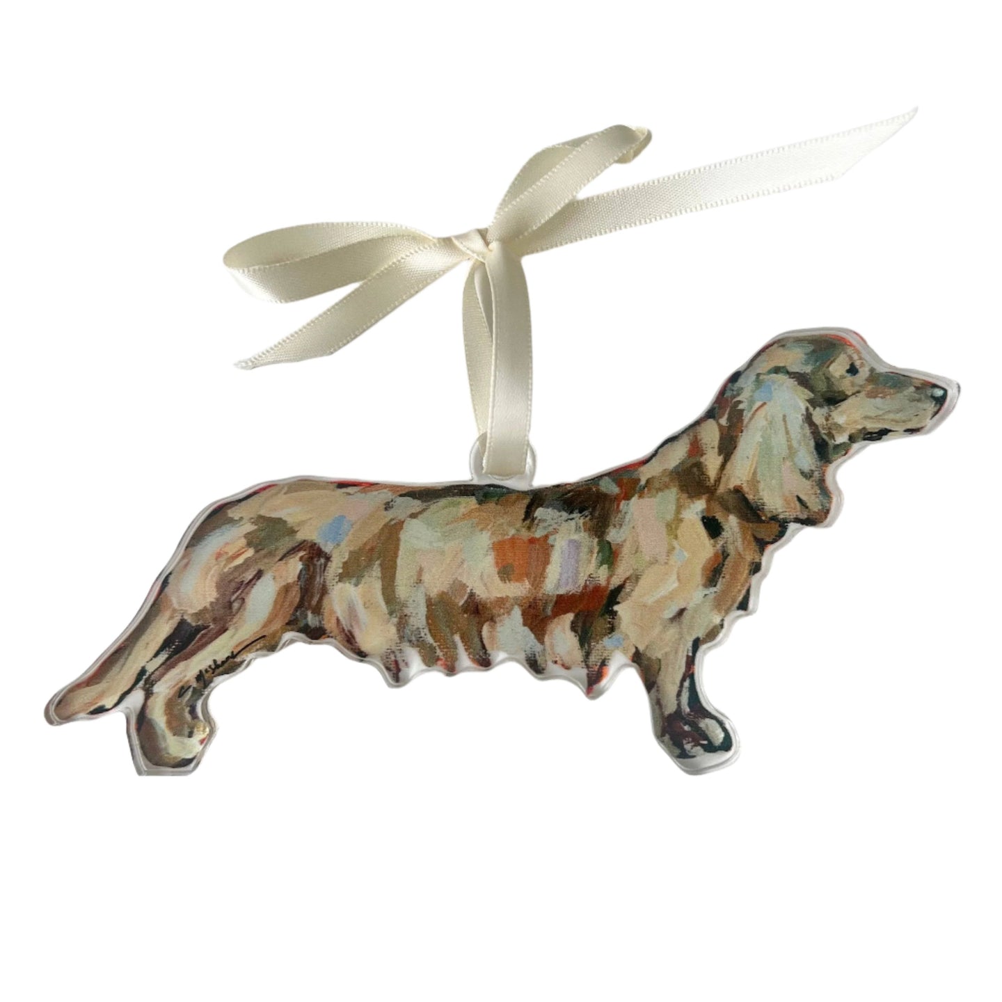 Acrylic Ornament: Dachshund Blonde