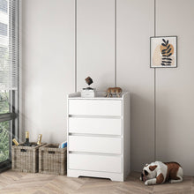 Load image into Gallery viewer, 4-Drawer Dresser, Waterproof, Black/White, Modern Design
