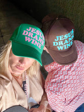 Load image into Gallery viewer, Jesus Drank Wine Green Trucker
