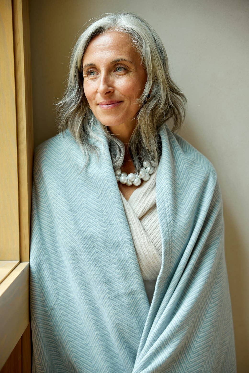 Shawl - Fog Bayside Herringbone
