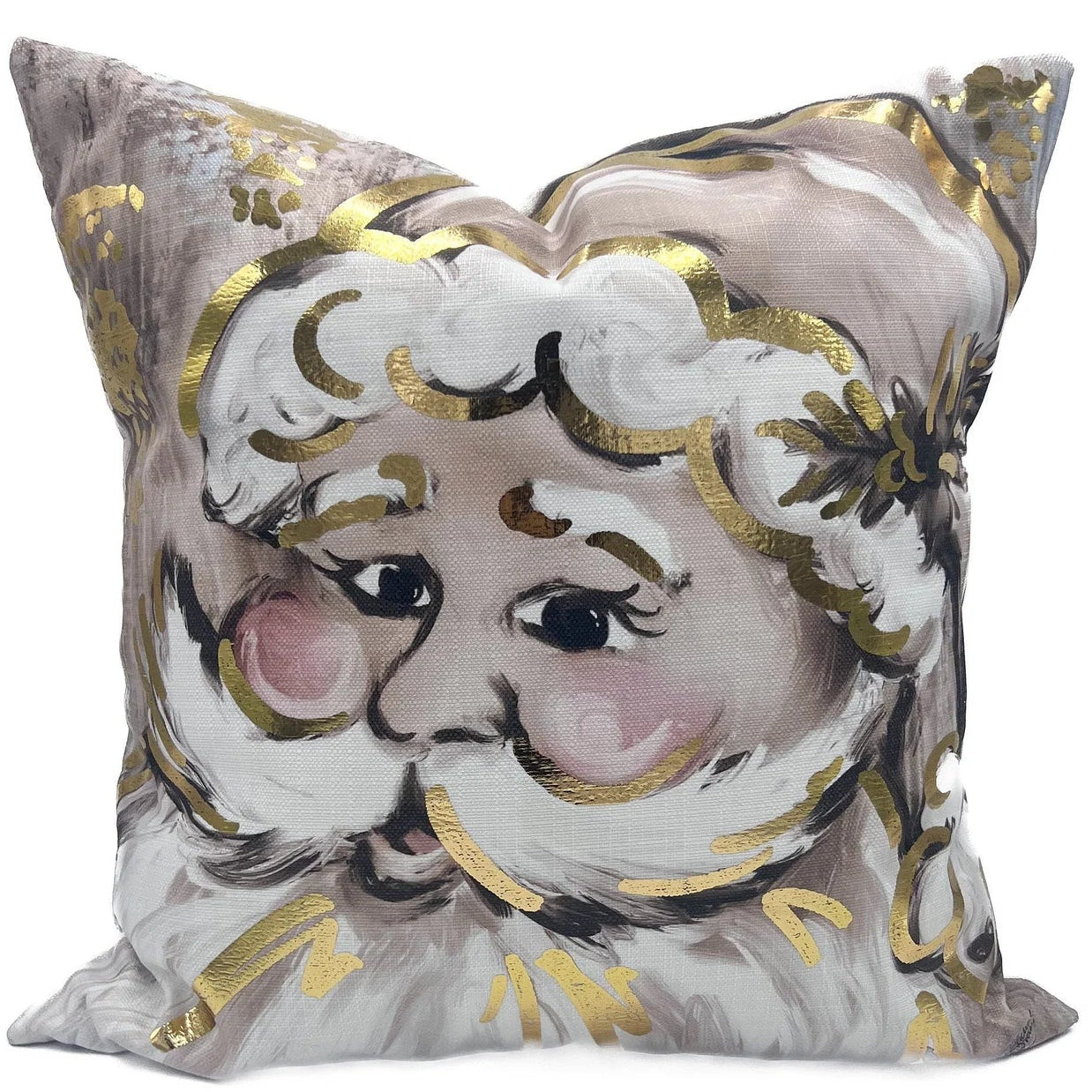 Classic Santa in Neutral Gold foil Pillow