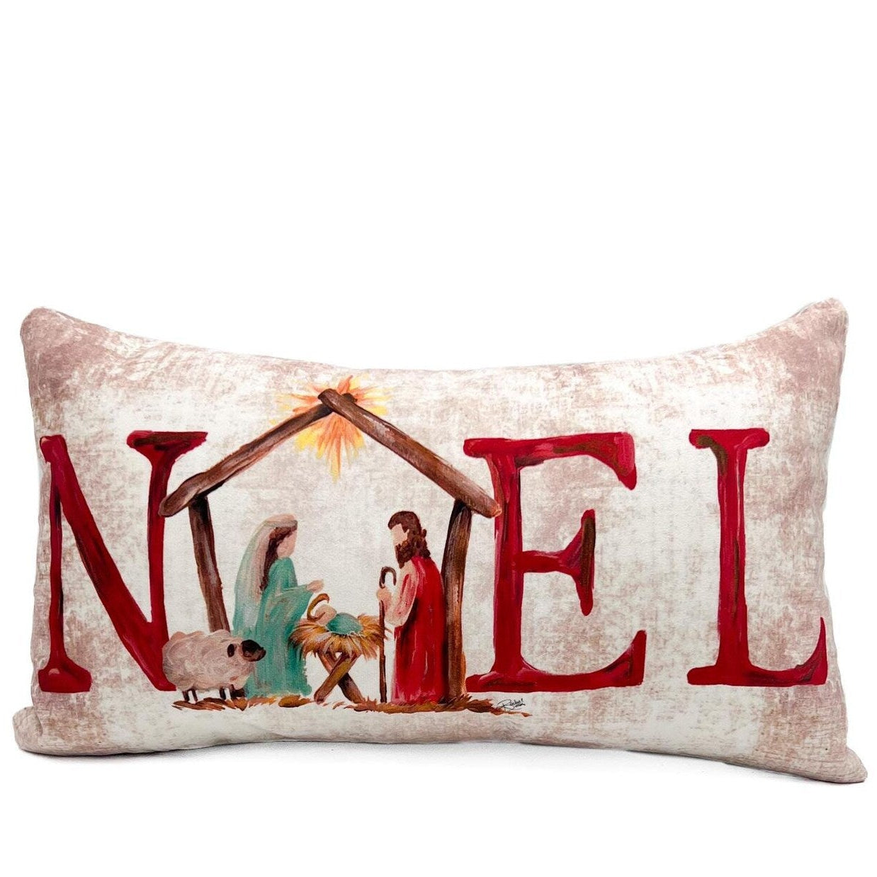 Noel Nativity Lumbar Pillow