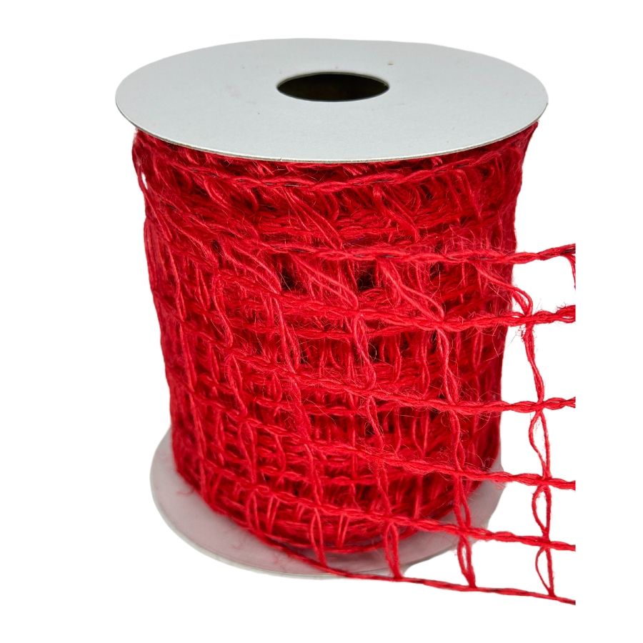 Red Open Weave Burlap