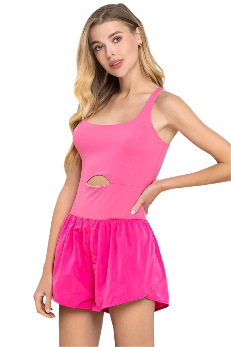 Pink Caroline Athletic Romper