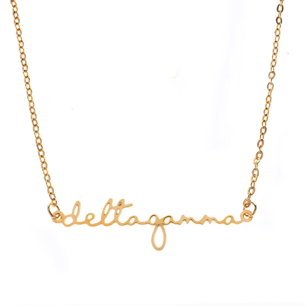 Sorority Italic Font Necklace