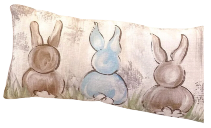 Three Bunnies Lumbar Pillow