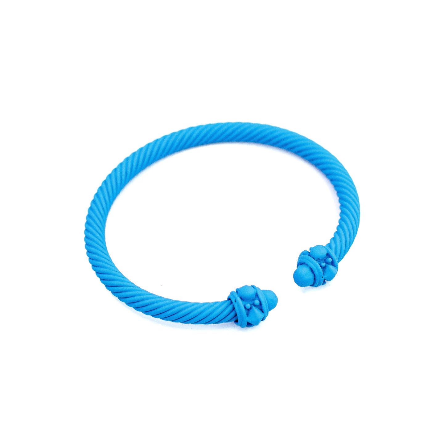 Matte Sky Blue Cable Cuff Bracelet