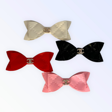 Load image into Gallery viewer, Quilted CC Leather Hair Bows
