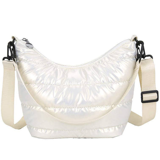 The Nelli Hobo Puffer Bag Pearl