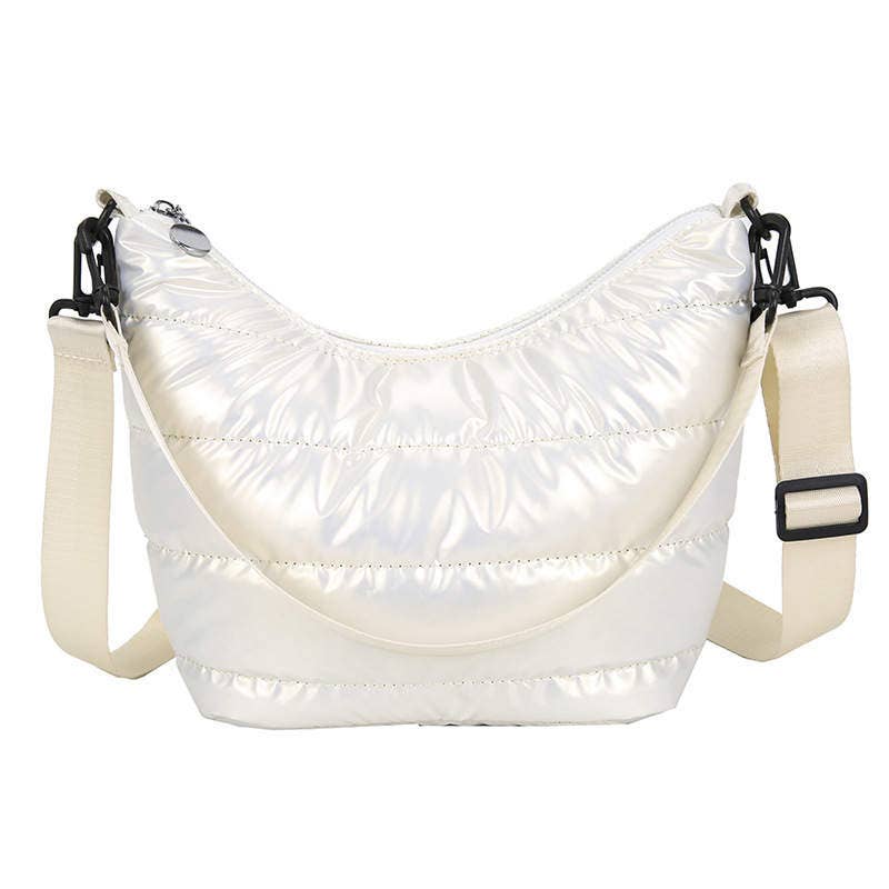 The Nelli Hobo Puffer Bag Pearl