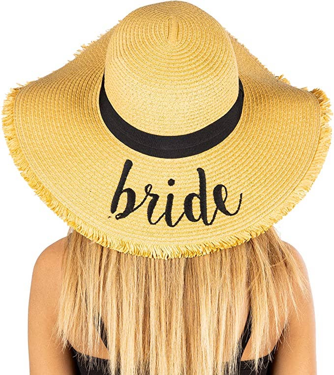 Embroidered Sun Hat - Bride (Fringe Edge)