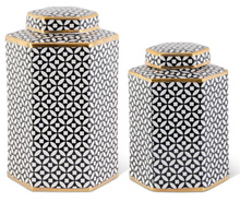 Load image into Gallery viewer, Black and White Porcelain Lidded Jar
