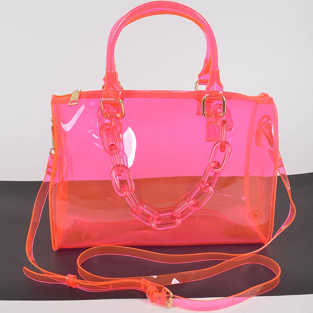 Speedy Purse in Transparent Neon Pink