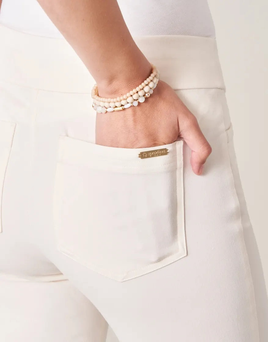 Cream Pull-On Pant