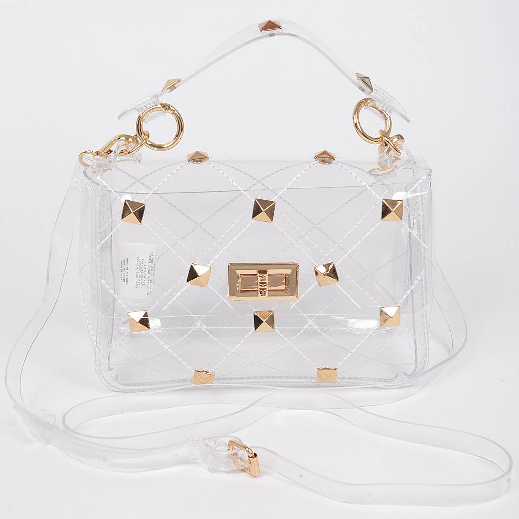 Small Clear Crossbody With Studs