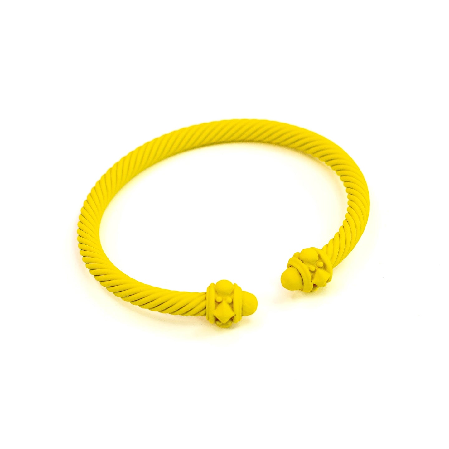 Matte Yellow Cable Cuff Bracelet