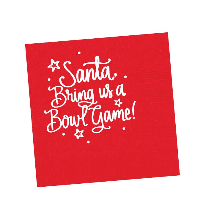 Santa Bring Us a Bowl Game Cocktail Napkins