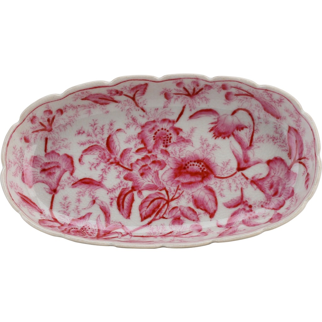 Dish With Bronze Feet- Pink Primrose