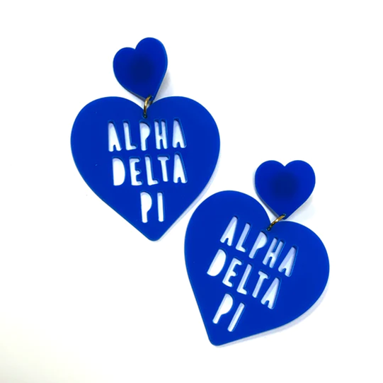 Sorority Heart Shaped Earrings