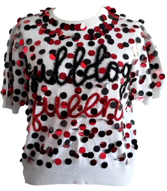 Queen Of Sparkles "Bulldog Queen" Paillette Sweater
