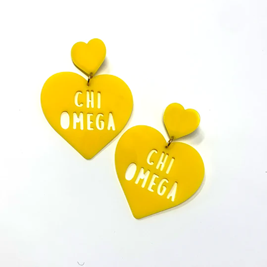 Sorority Heart Shaped Earrings