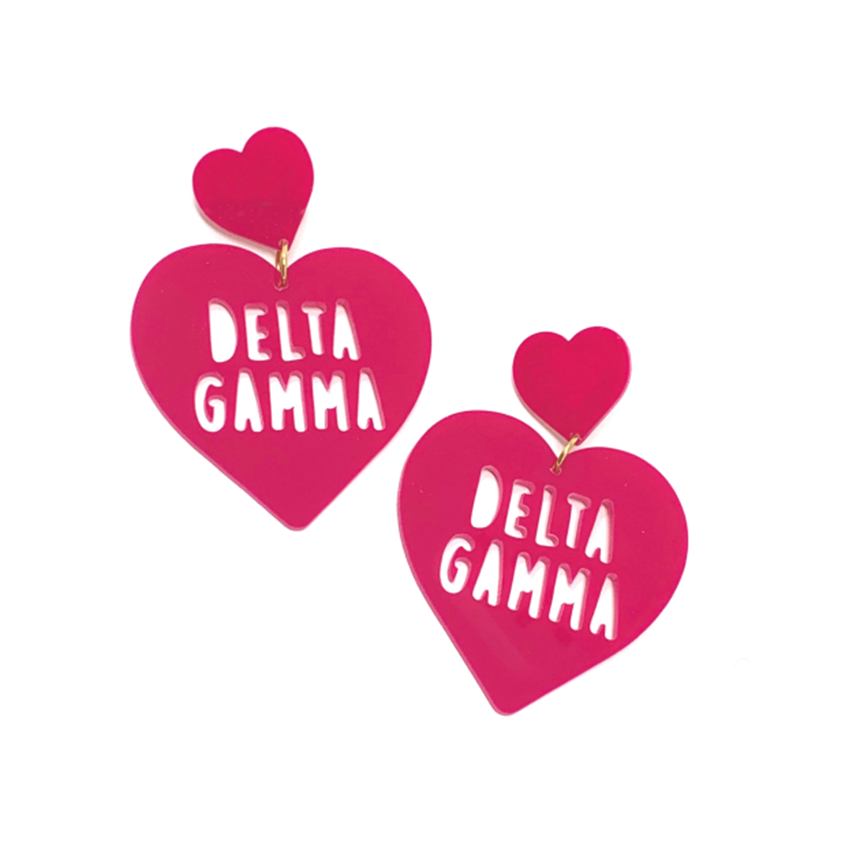 Sorority Heart Shaped Earrings