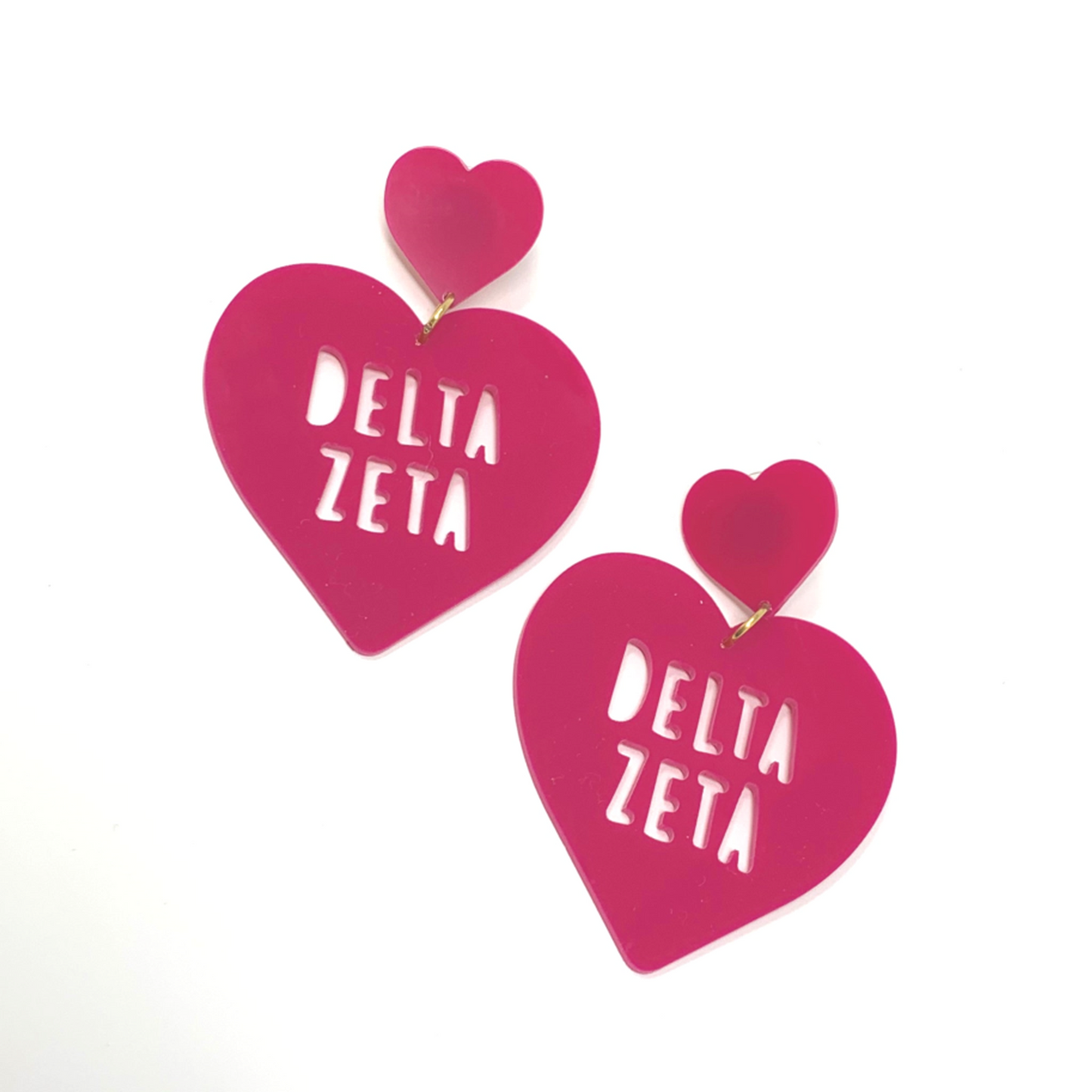 Sorority Heart Shaped Earrings