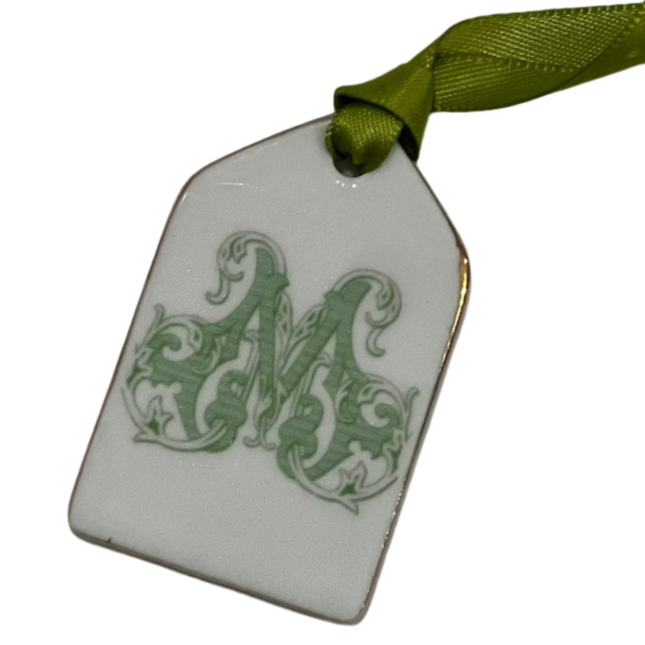 Mini Porcelain Monogram Tag
