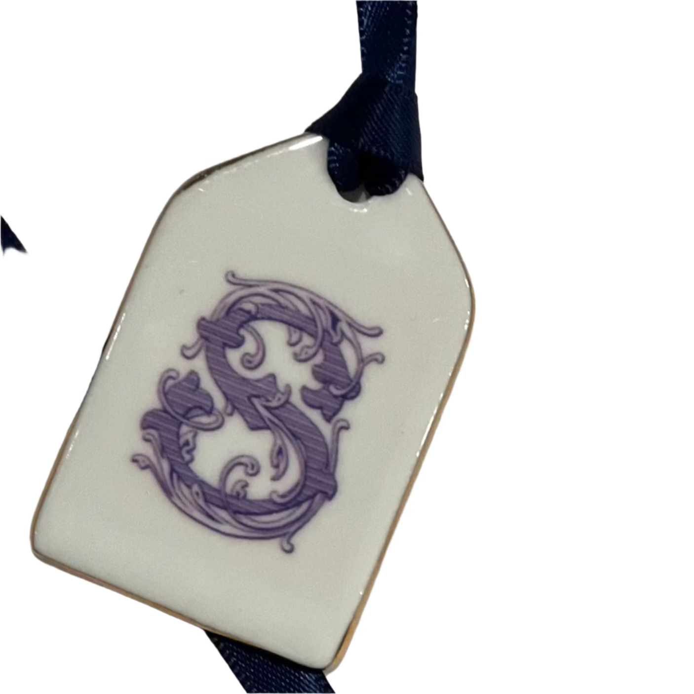 Mini Porcelain Monogram Tag