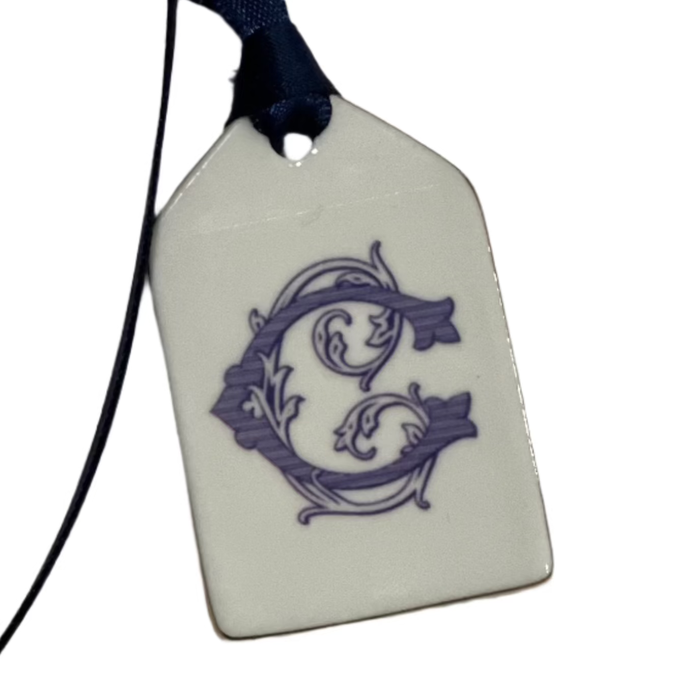 Mini Porcelain Monogram Tag