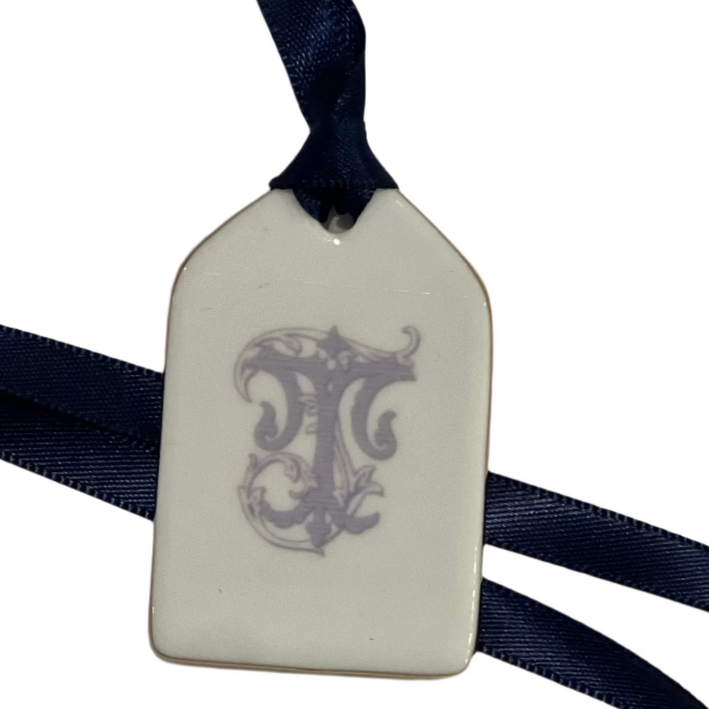 Mini Porcelain Monogram Tag