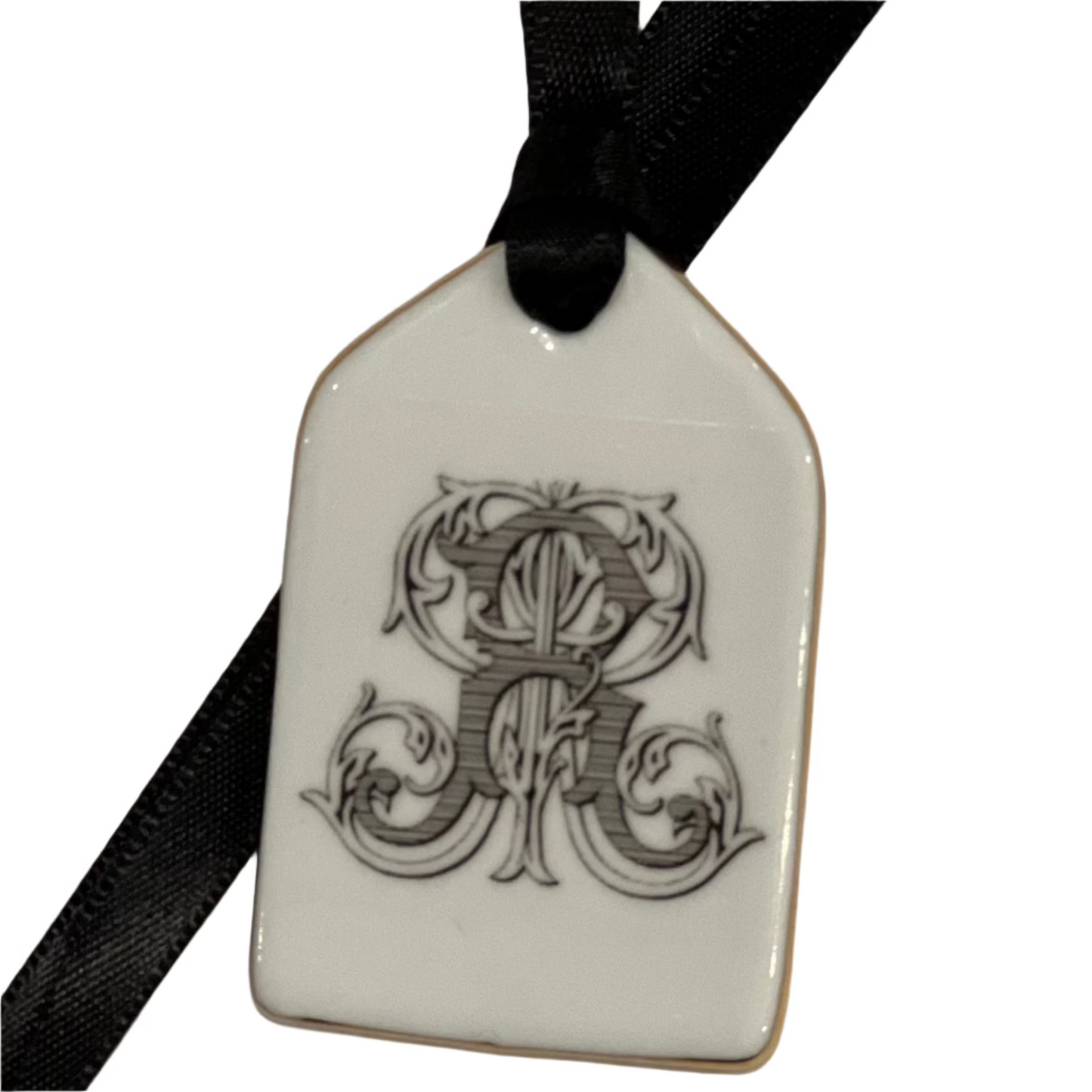 Mini Porcelain Monogram Tag