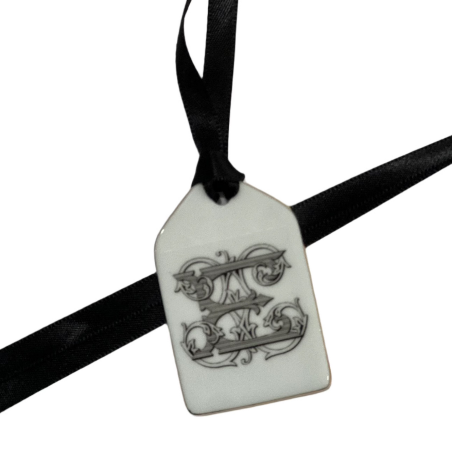 Mini Porcelain Monogram Tag
