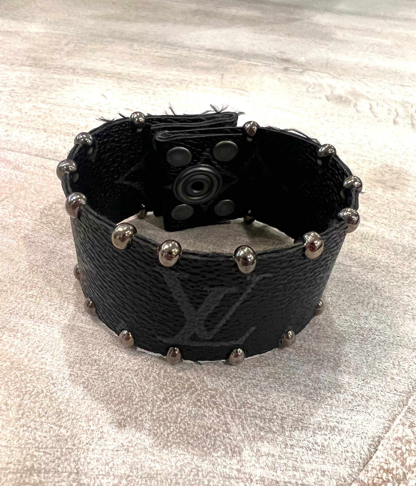 Upcycled LV Black Cuff