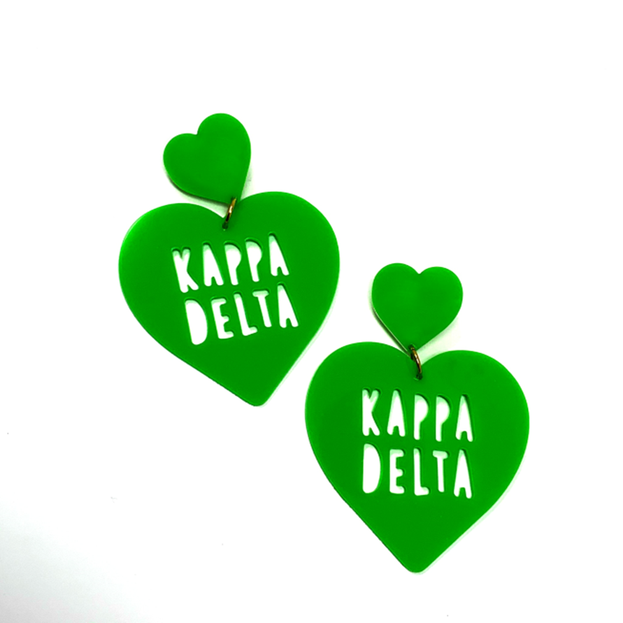 Sorority Heart Shaped Earrings