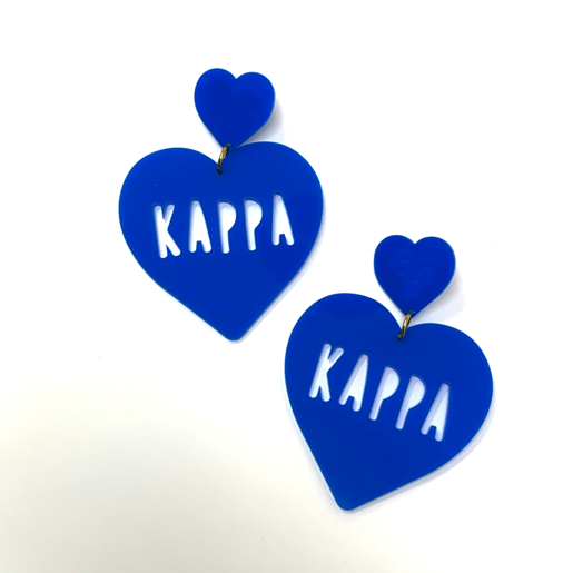 Sorority Heart Shaped Earrings
