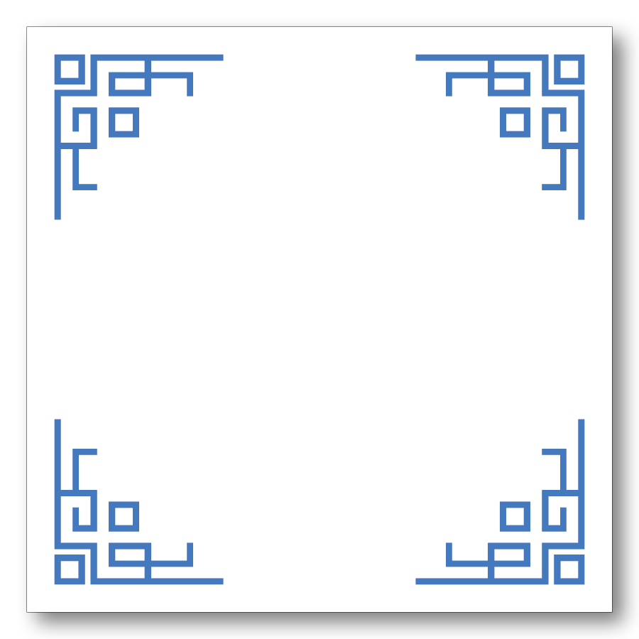 Chinese Corners Royal Blue Note Block