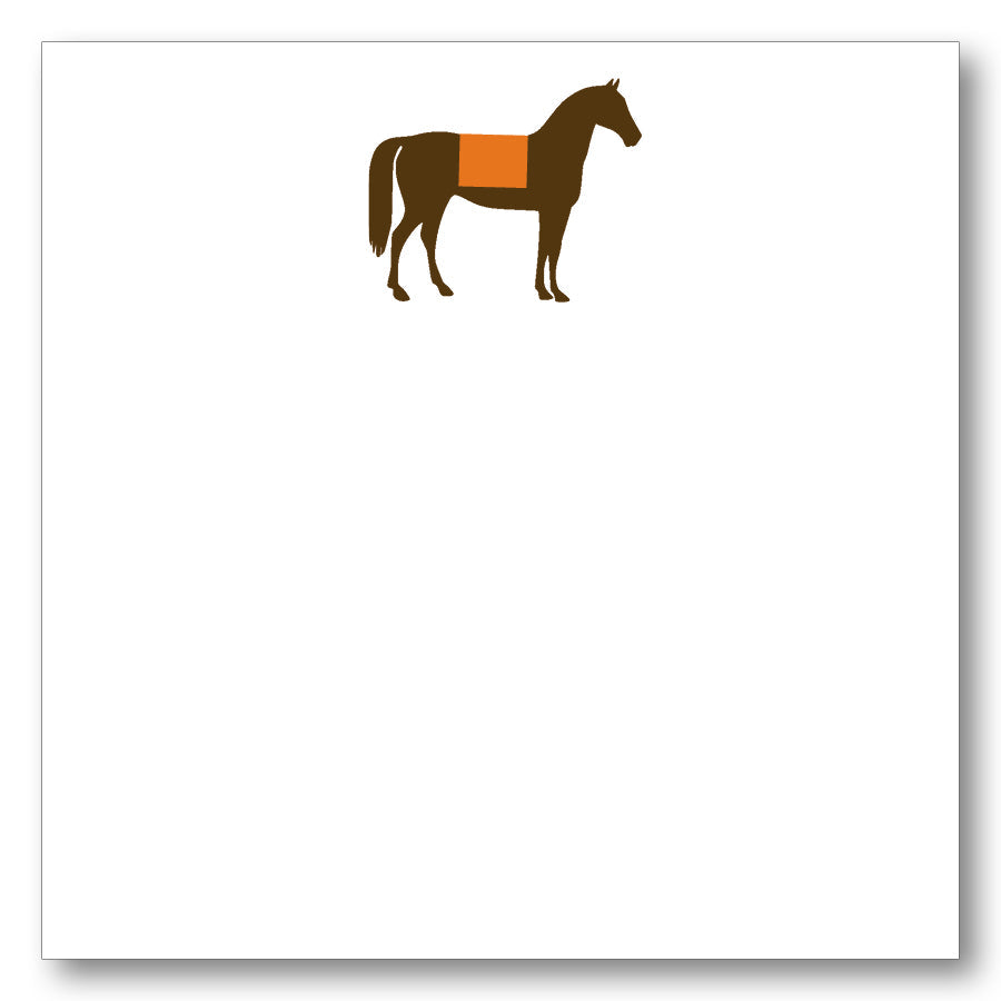 Horse Silhouette Note Block Burnt Orange