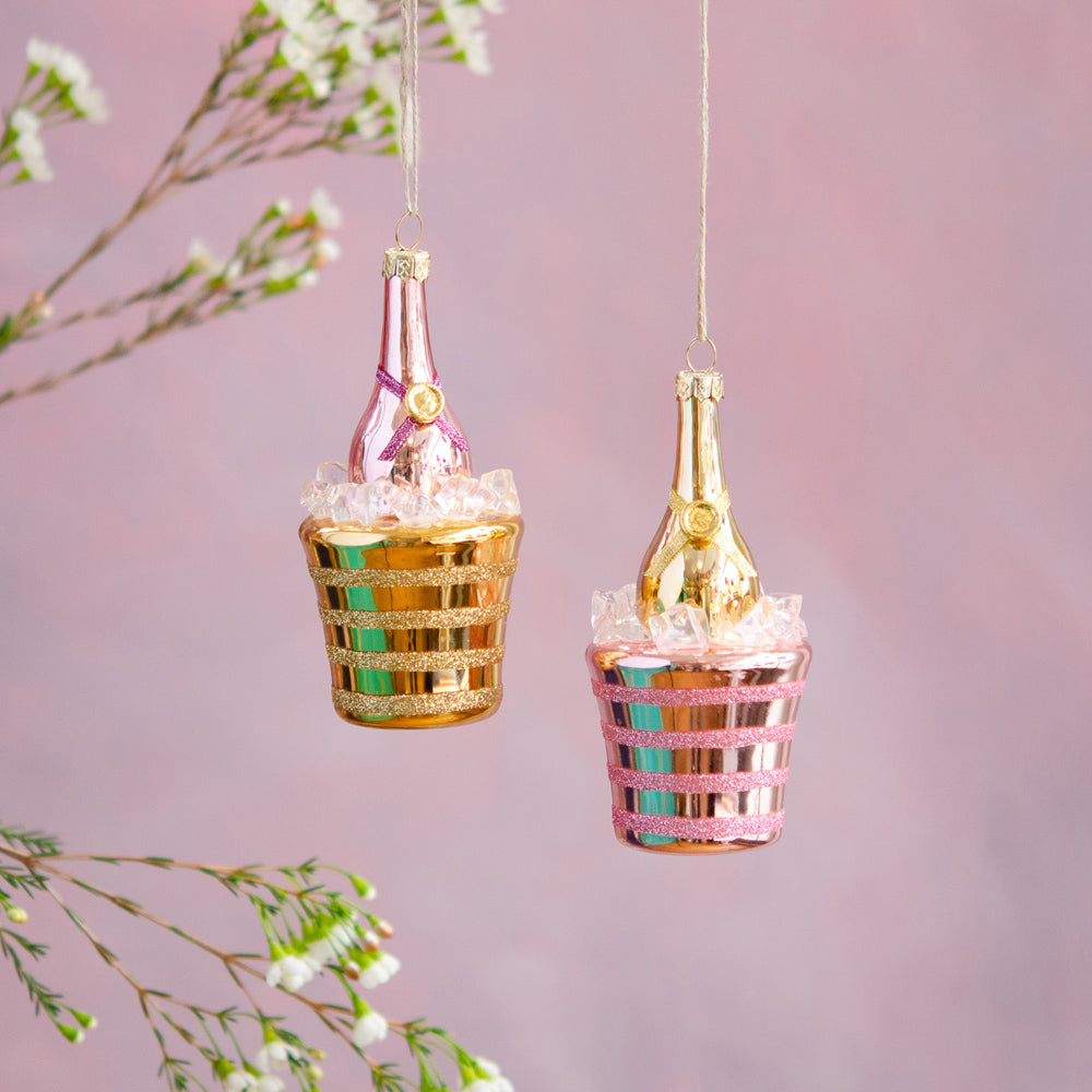 Glitterville Champagne Bucket Ornament