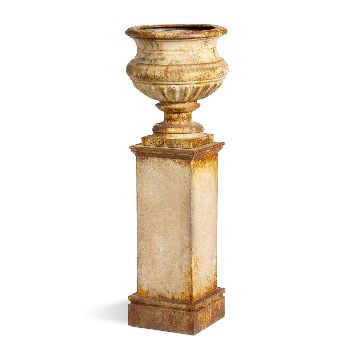 Metal Portico Urn with Pedestal, Large