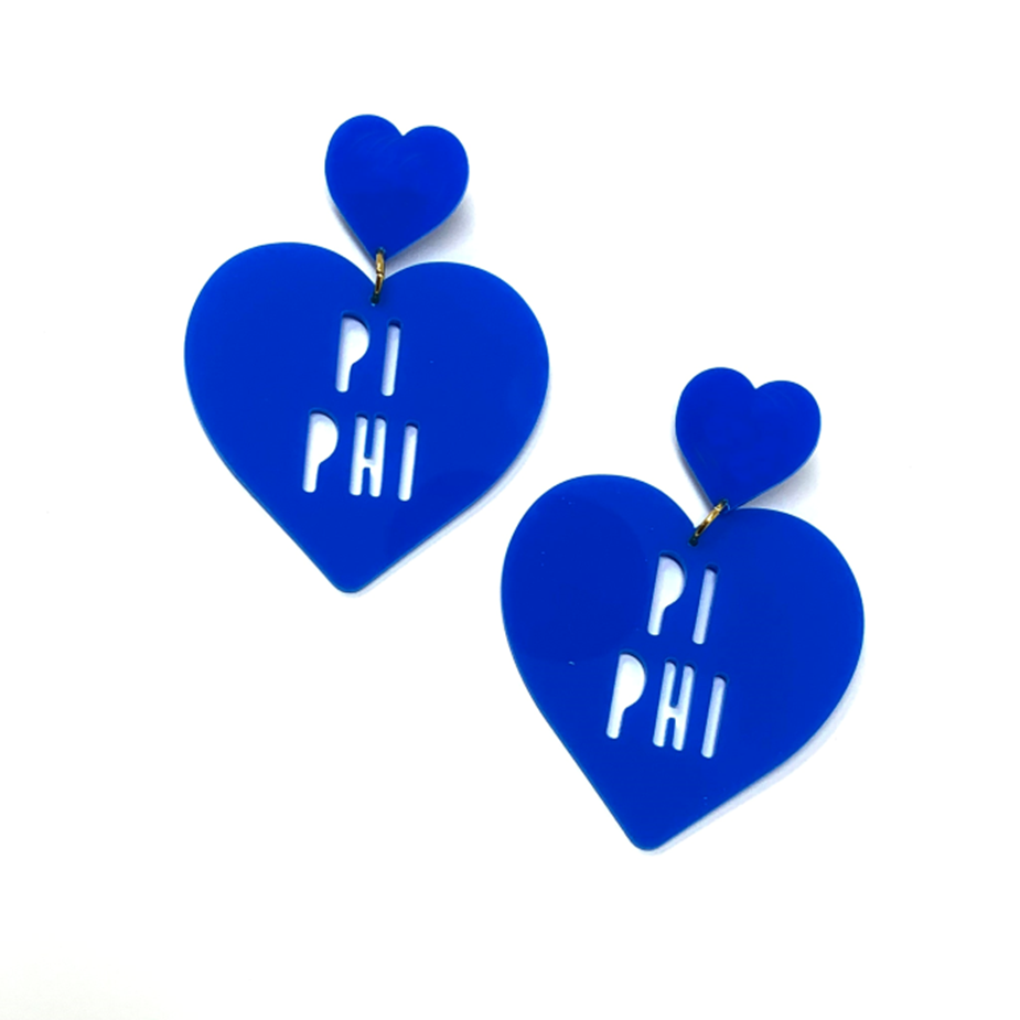 Sorority Heart Shaped Earrings