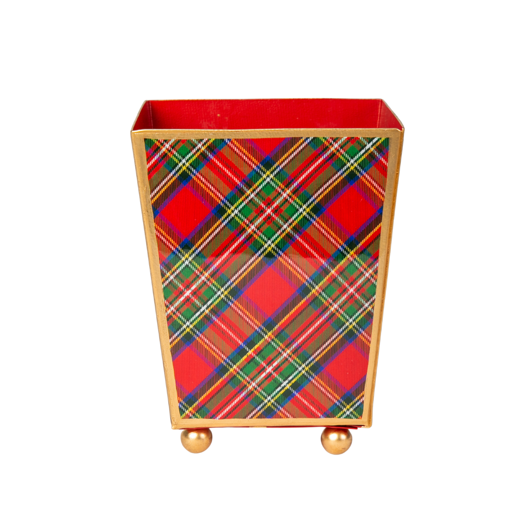 Red Tartan Cachepot