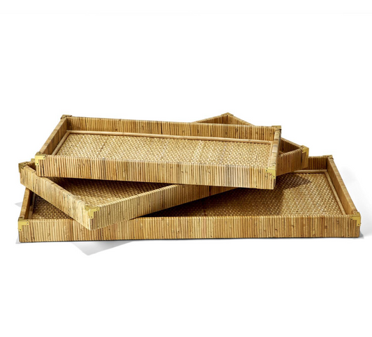Oversized Rattan Trays